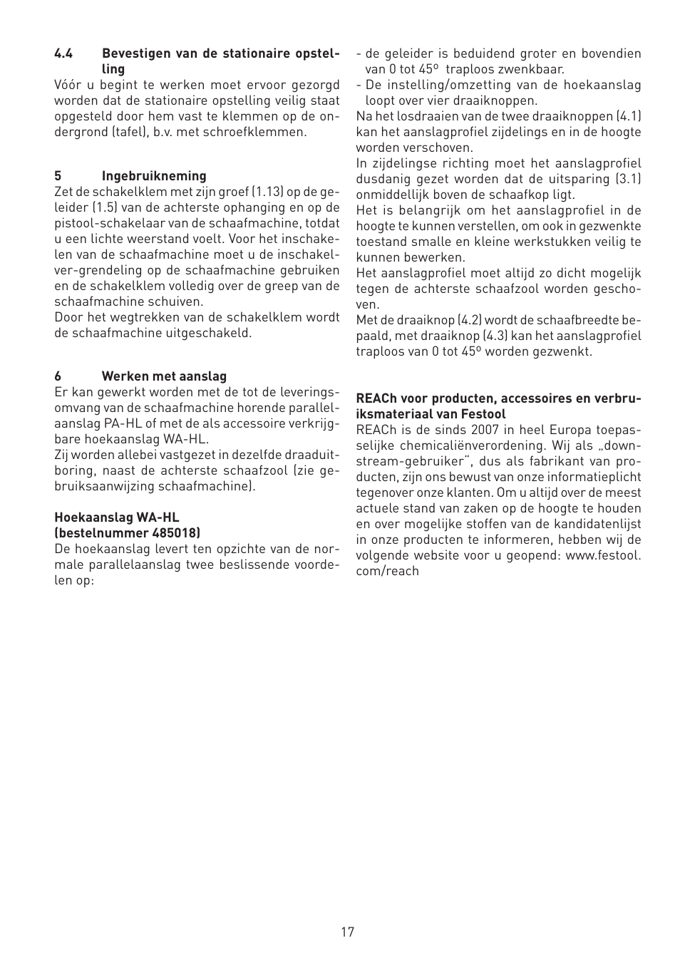 Festool SE-HL User Manual | Page 17 / 38