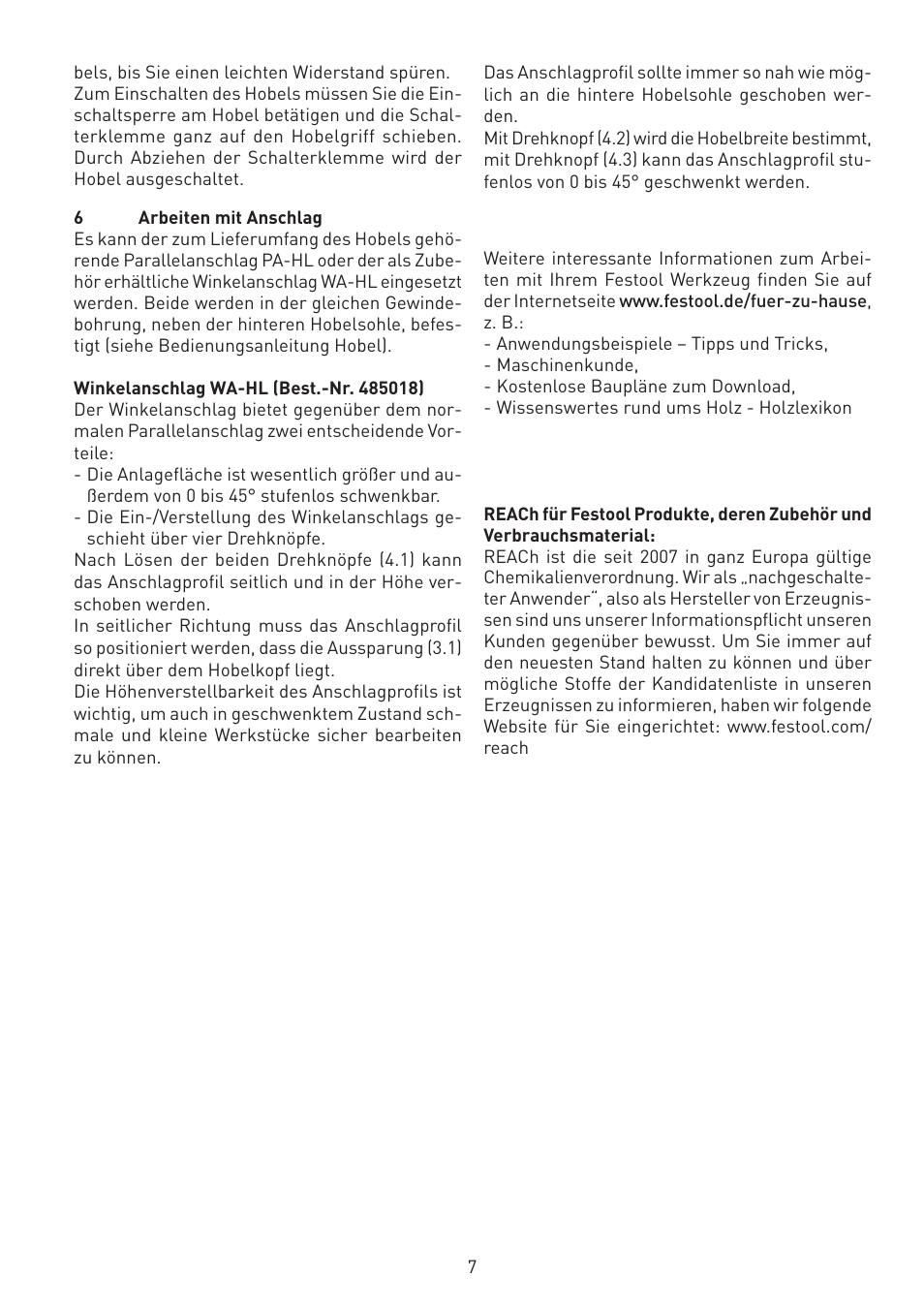 Festool SE-HL User Manual | Page 7 / 38