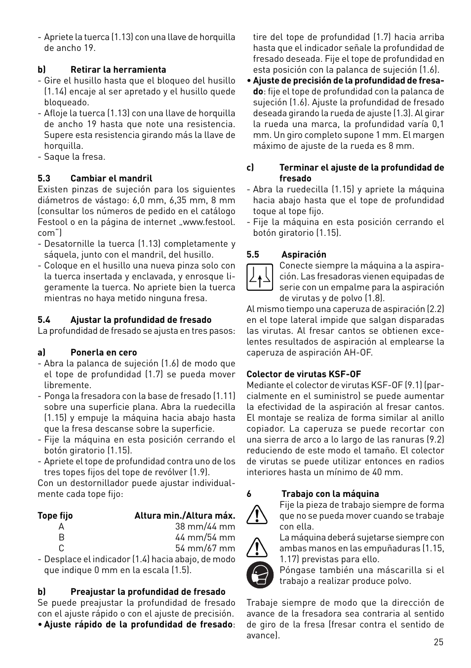 Festool OF 1010 EBQ User Manual | Page 25 / 80