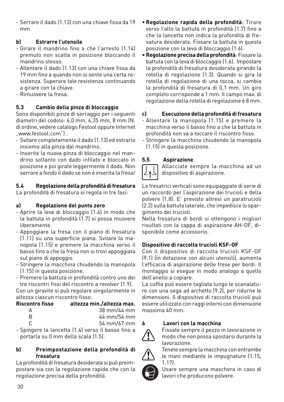 Festool OF 1010 EBQ User Manual | Page 30 / 80