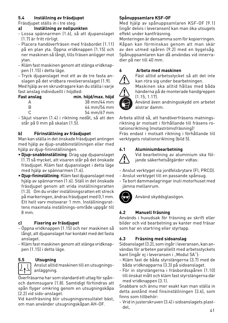 Festool OF 1010 EBQ User Manual | Page 41 / 80