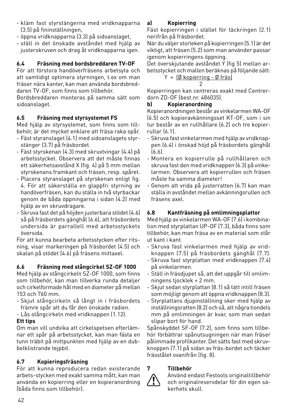 Festool OF 1010 EBQ User Manual | Page 42 / 80