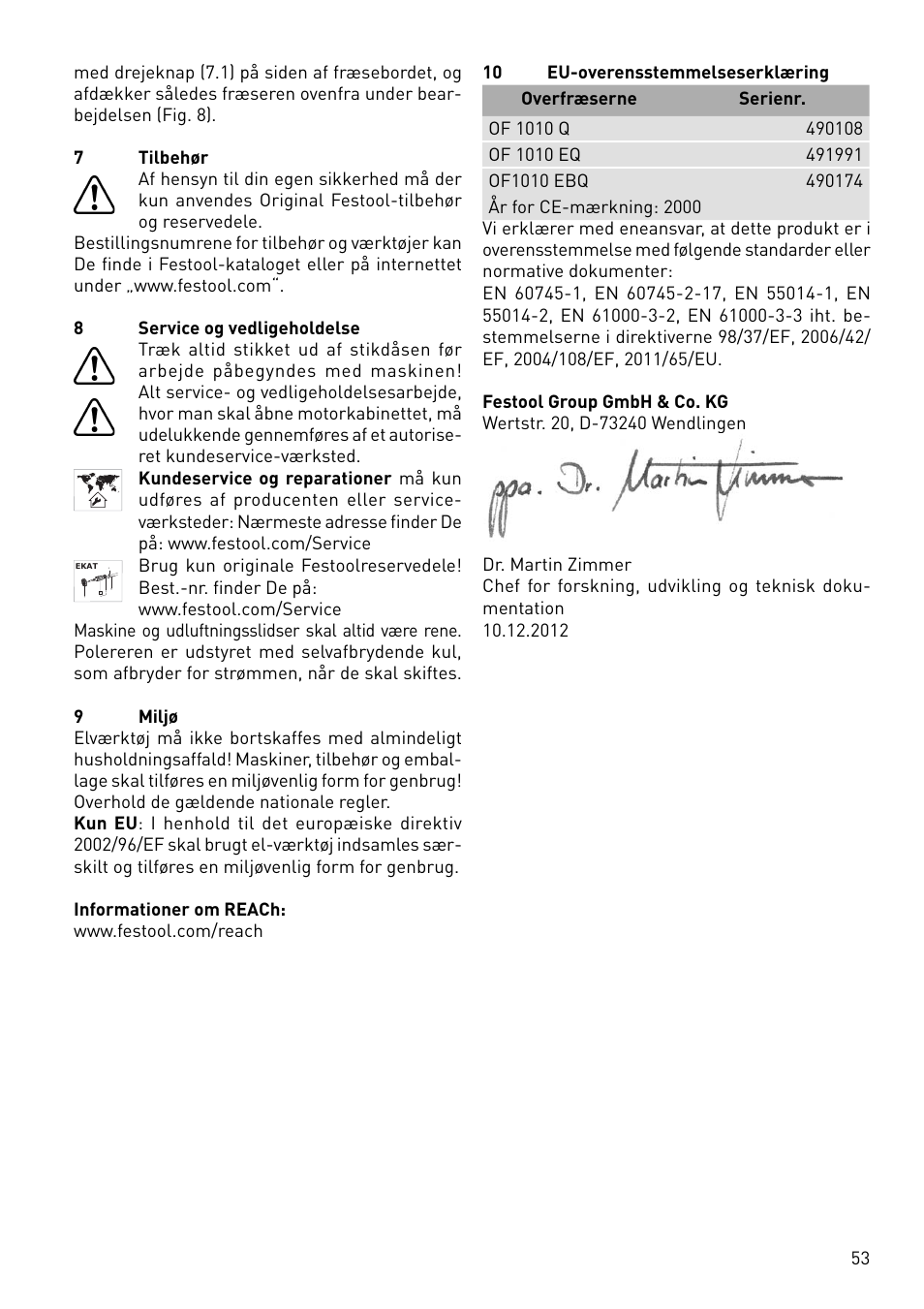 Festool OF 1010 EBQ User Manual | Page 53 / 80