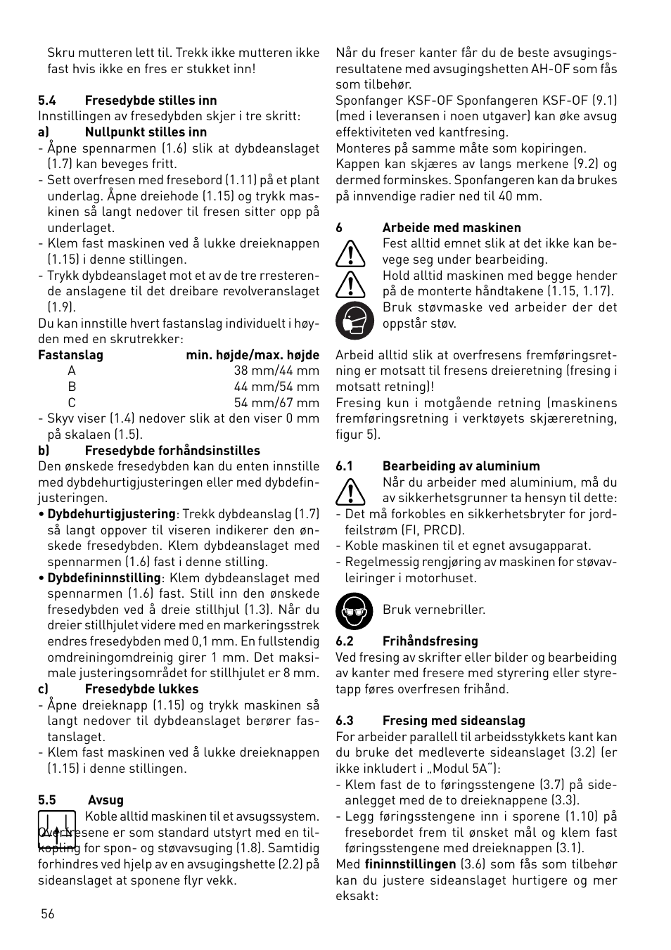 Festool OF 1010 EBQ User Manual | Page 56 / 80