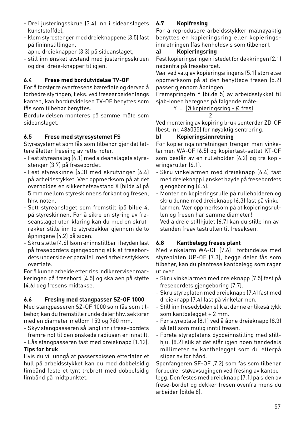 Festool OF 1010 EBQ User Manual | Page 57 / 80