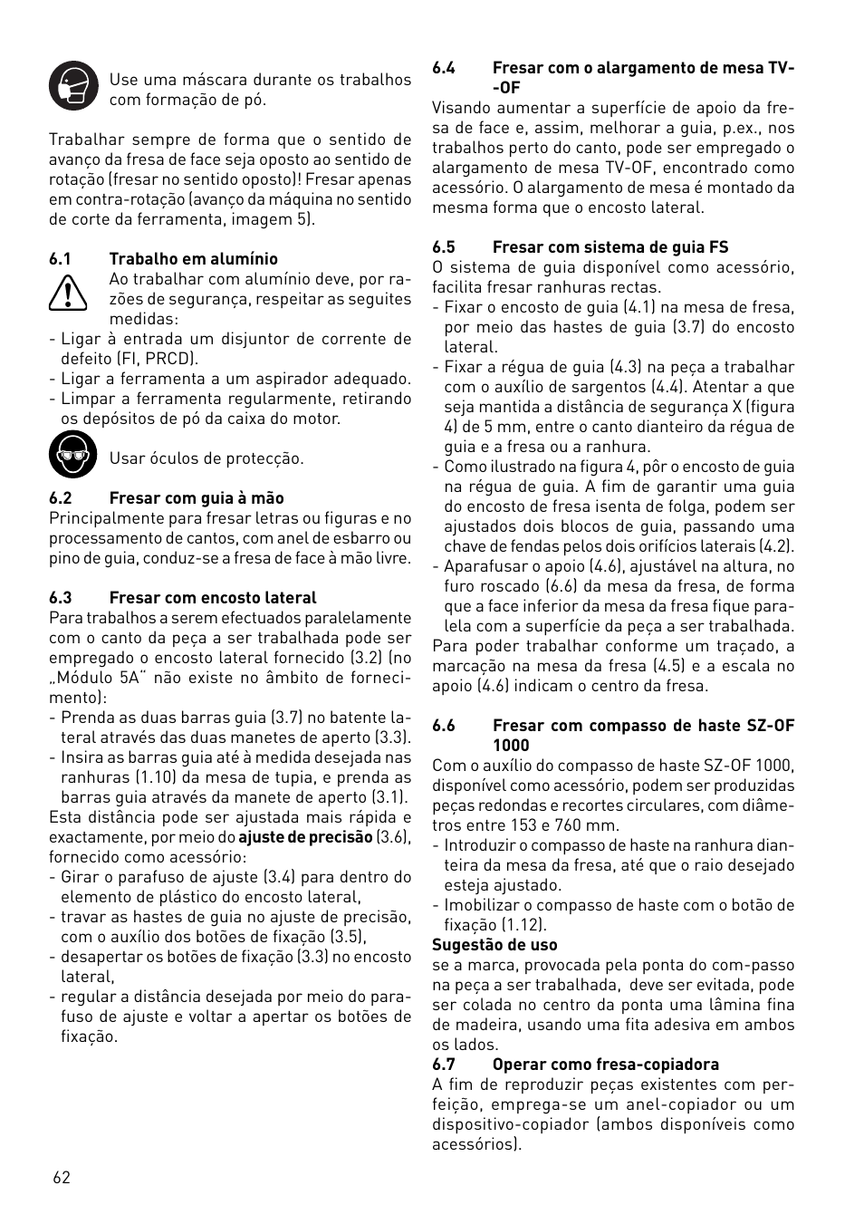 Festool OF 1010 EBQ User Manual | Page 62 / 80