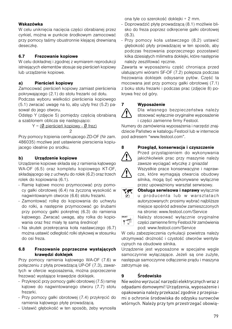 Festool OF 1010 EBQ User Manual | Page 79 / 80