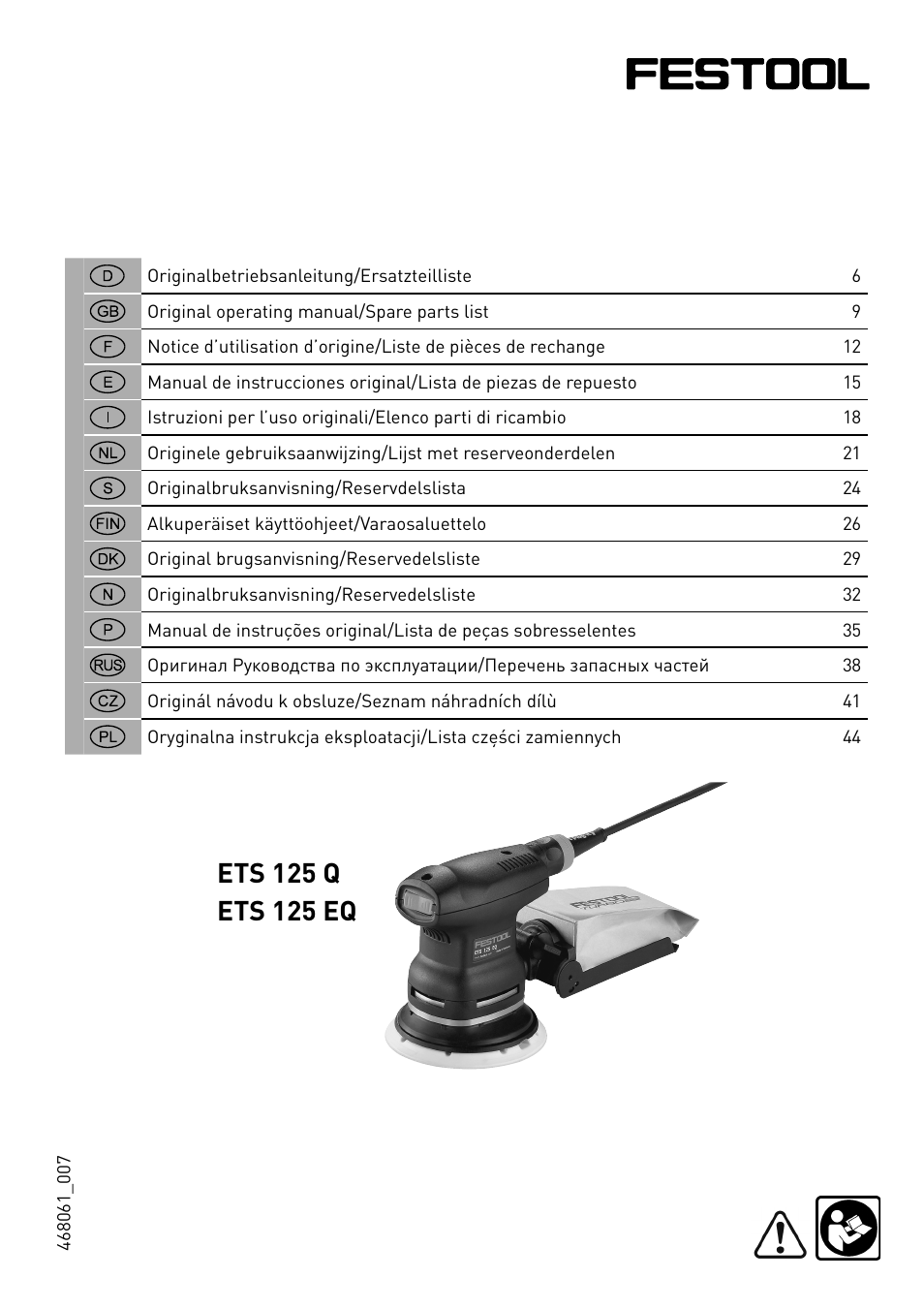 Festool ETS 125 Q-EQ User Manual | 46 pages