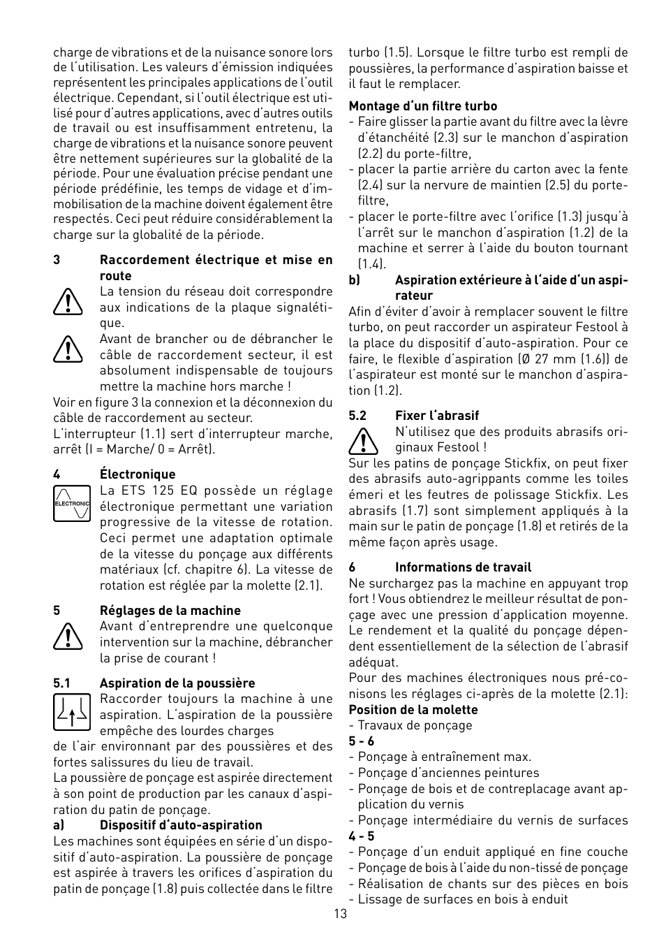 Festool ETS 125 Q-EQ User Manual | Page 13 / 46