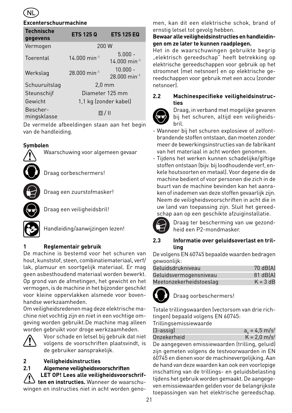 Festool ETS 125 Q-EQ User Manual | Page 21 / 46
