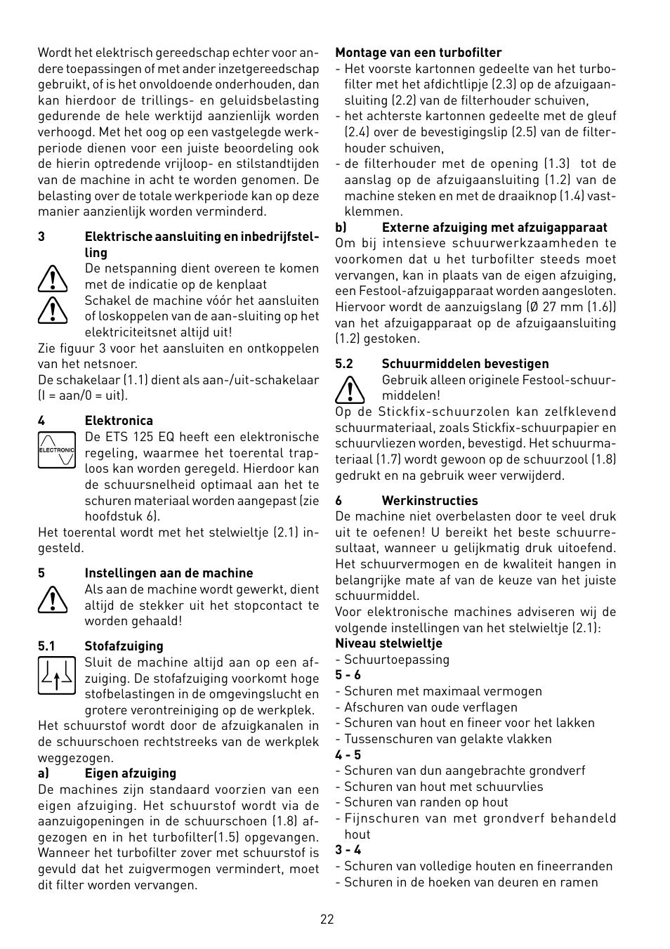 Festool ETS 125 Q-EQ User Manual | Page 22 / 46