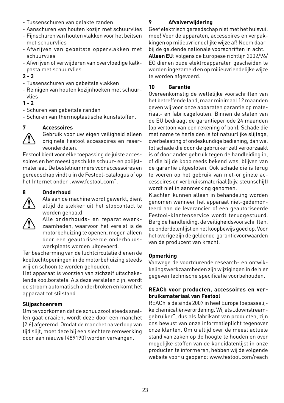 Festool ETS 125 Q-EQ User Manual | Page 23 / 46
