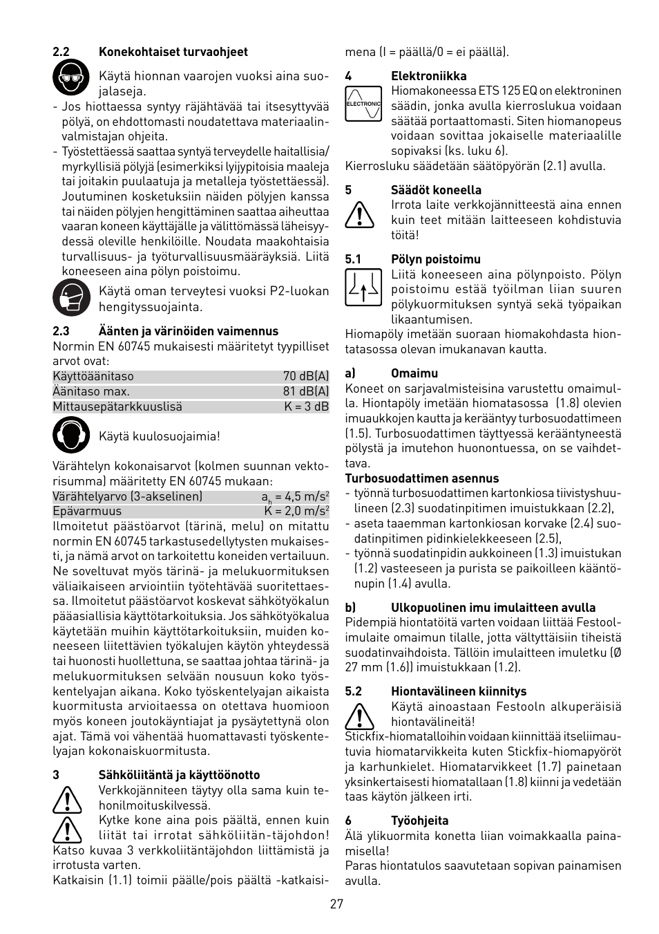 Festool ETS 125 Q-EQ User Manual | Page 27 / 46