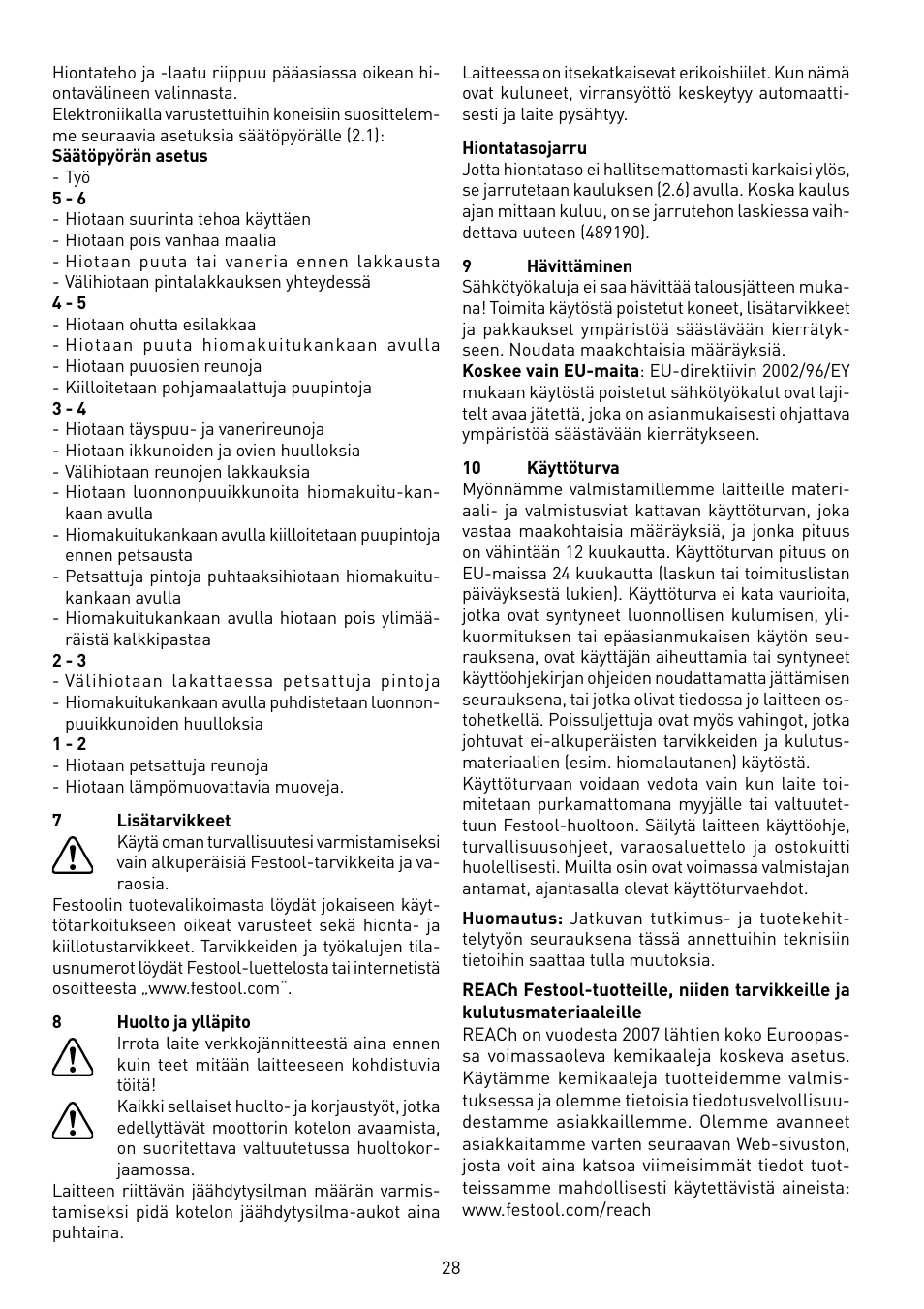 Festool ETS 125 Q-EQ User Manual | Page 28 / 46