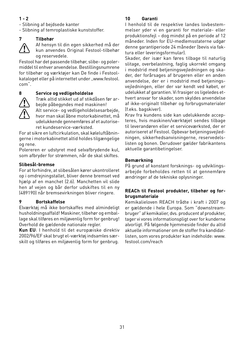 Festool ETS 125 Q-EQ User Manual | Page 31 / 46