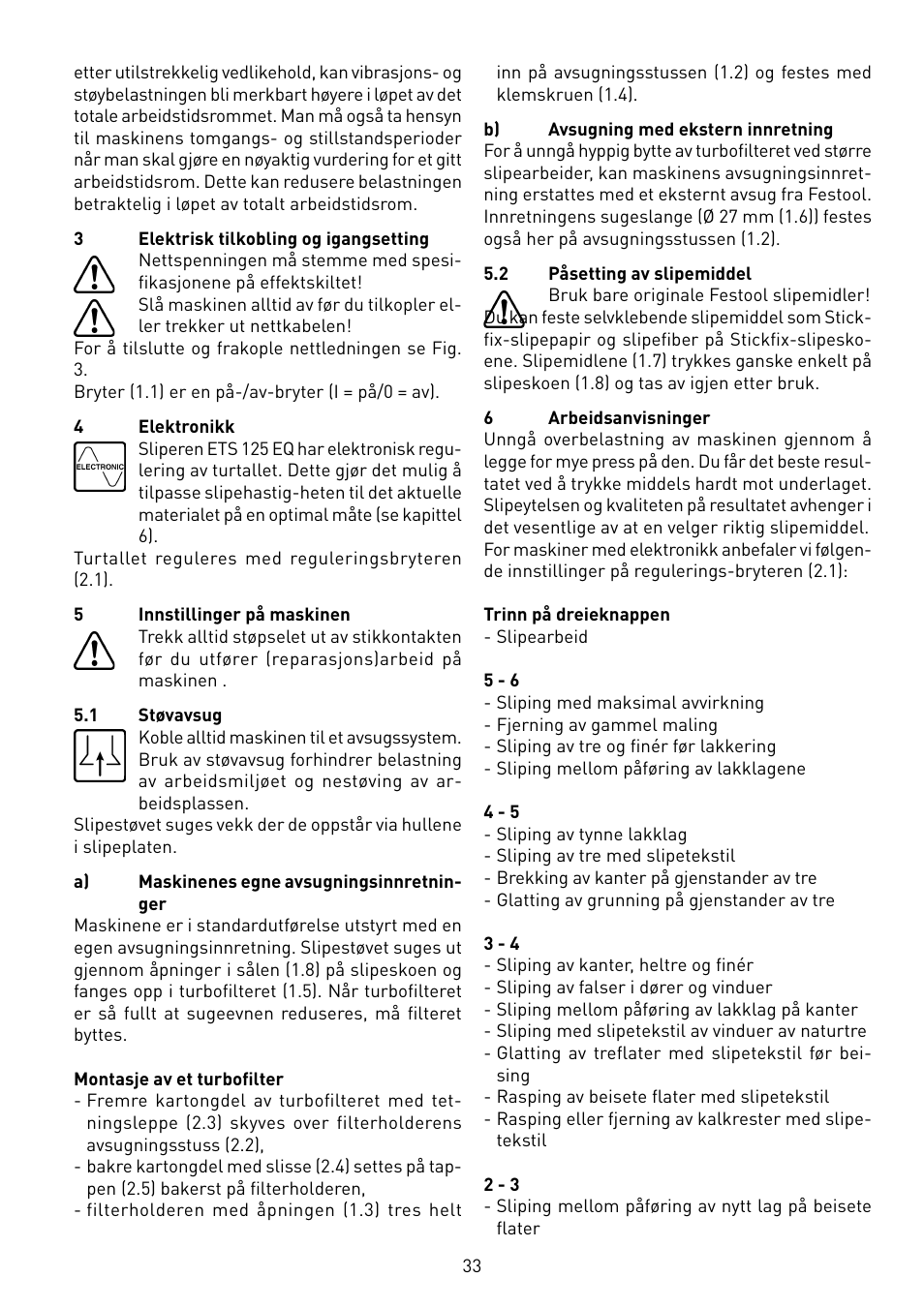 Festool ETS 125 Q-EQ User Manual | Page 33 / 46