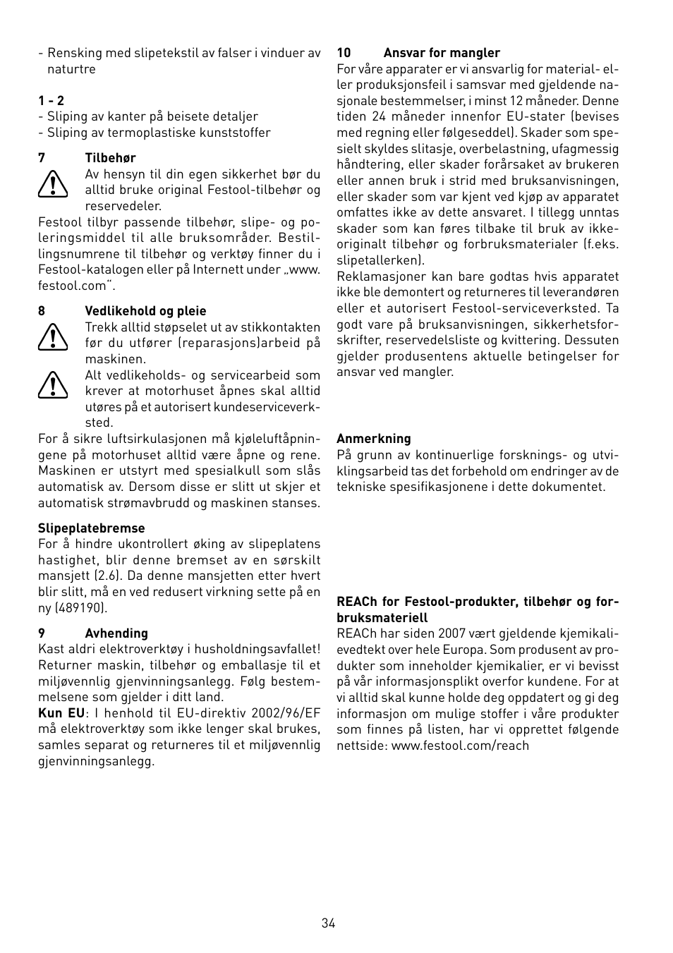 Festool ETS 125 Q-EQ User Manual | Page 34 / 46