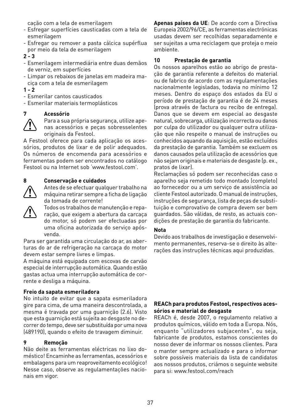 Festool ETS 125 Q-EQ User Manual | Page 37 / 46