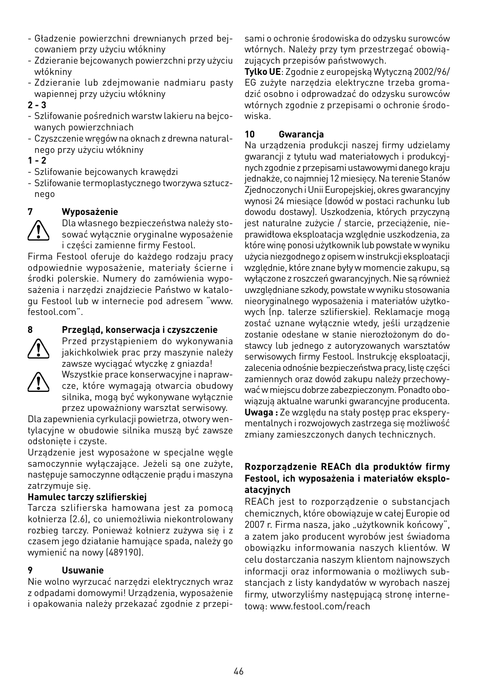 Festool ETS 125 Q-EQ User Manual | Page 46 / 46