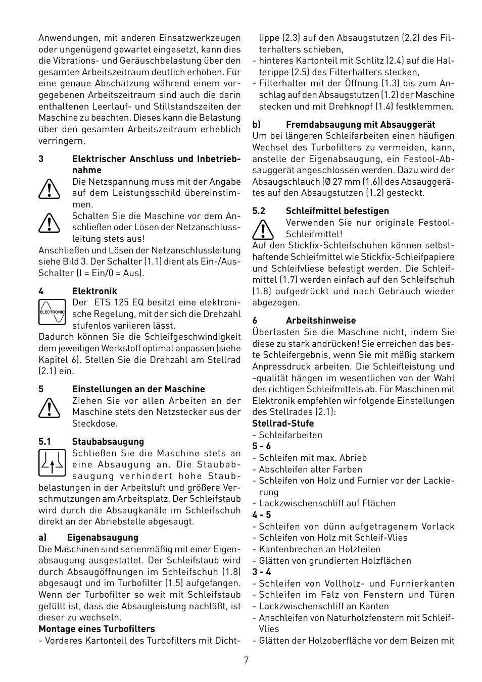 Festool ETS 125 Q-EQ User Manual | Page 7 / 46