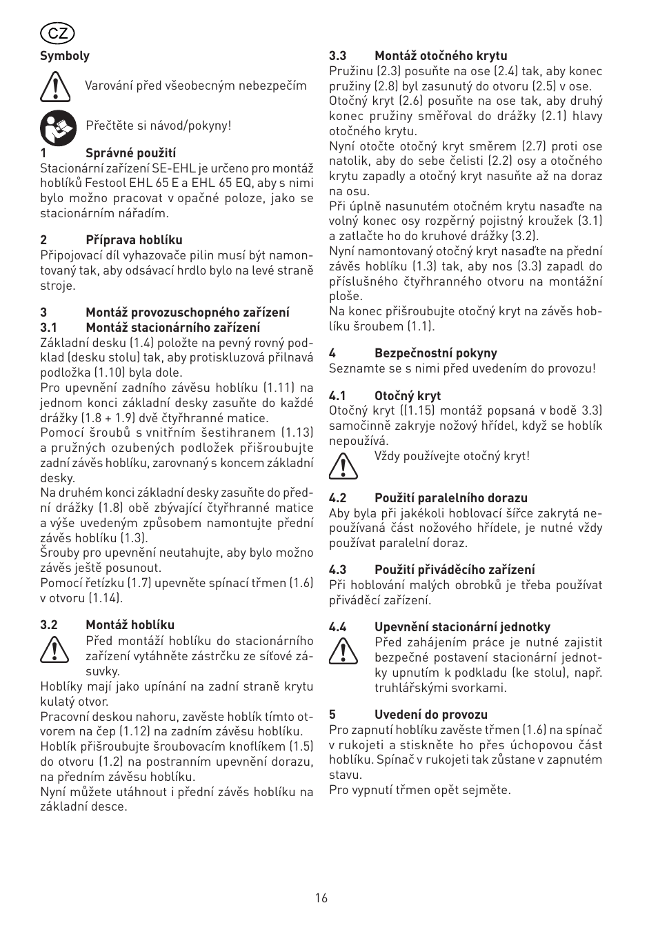 Festool SE-EHL User Manual | Page 16 / 30
