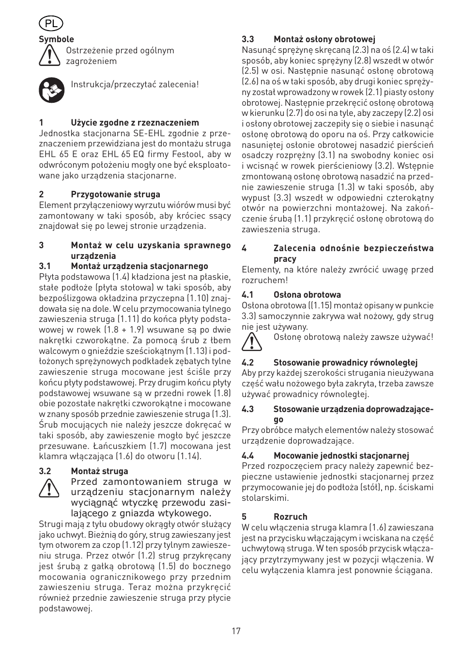 Festool SE-EHL User Manual | Page 17 / 30