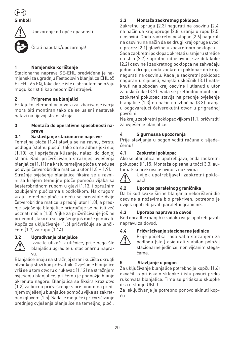 Festool SE-EHL User Manual | Page 20 / 30