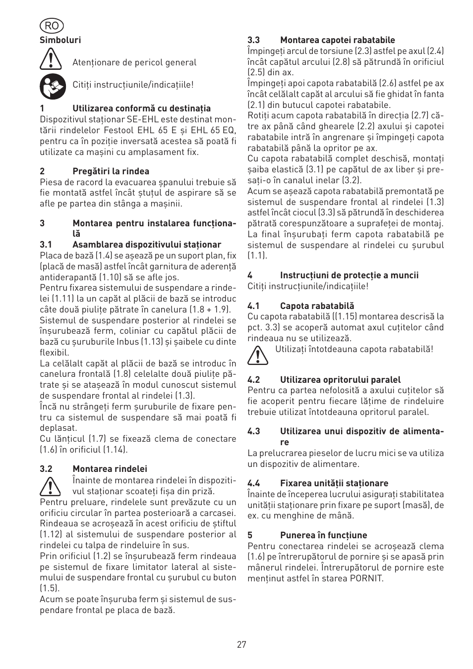 Festool SE-EHL User Manual | Page 27 / 30