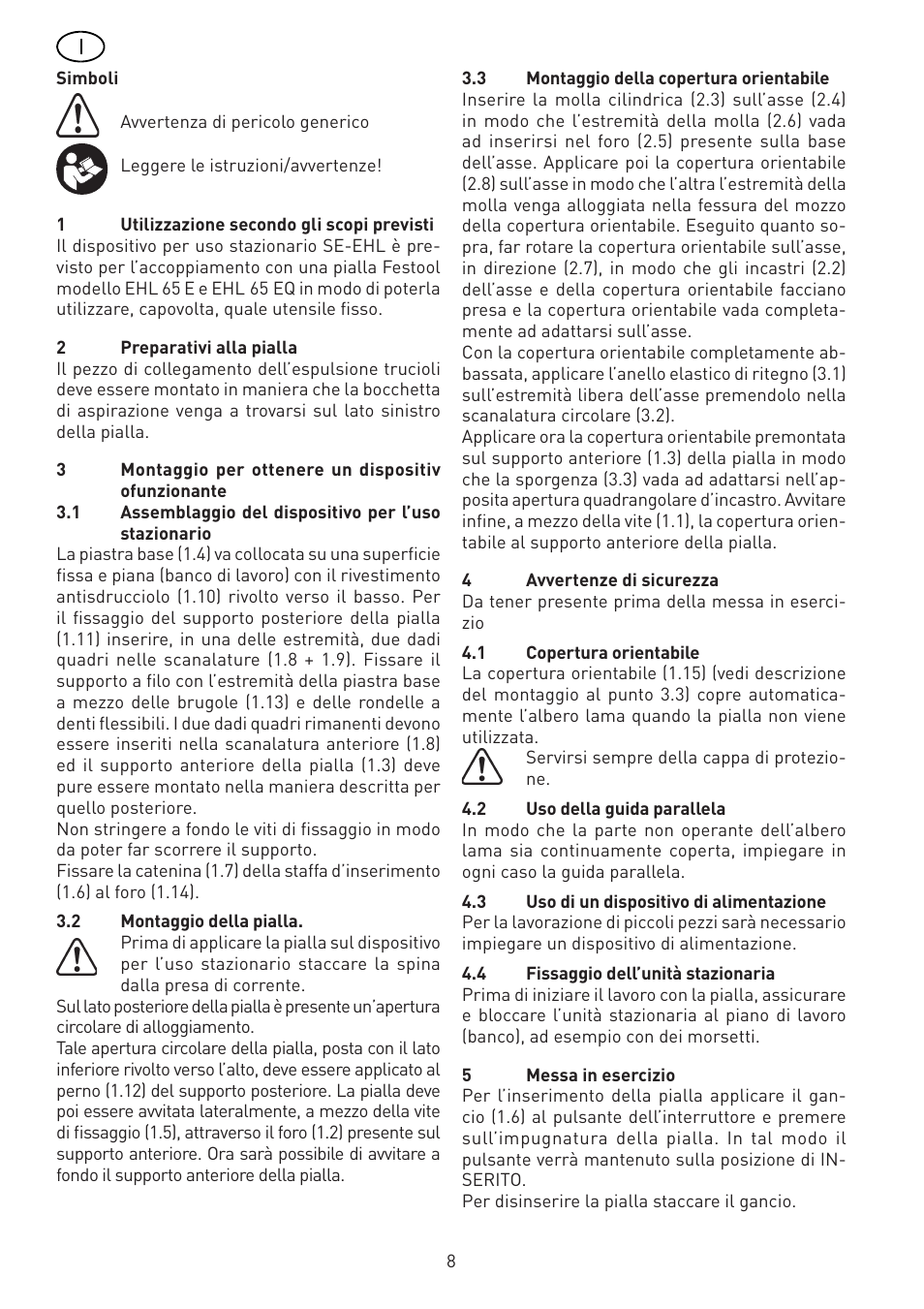 Festool SE-EHL User Manual | Page 8 / 30