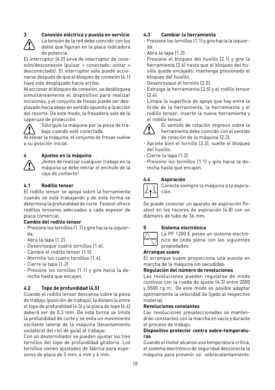 Festool PF 1200 E User Manual | Page 18 / 56