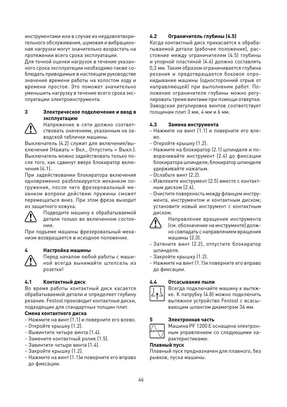 Festool PF 1200 E User Manual | Page 46 / 56