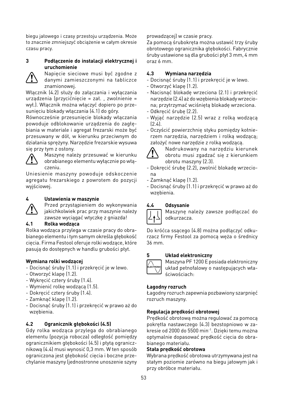 Festool PF 1200 E User Manual | Page 53 / 56
