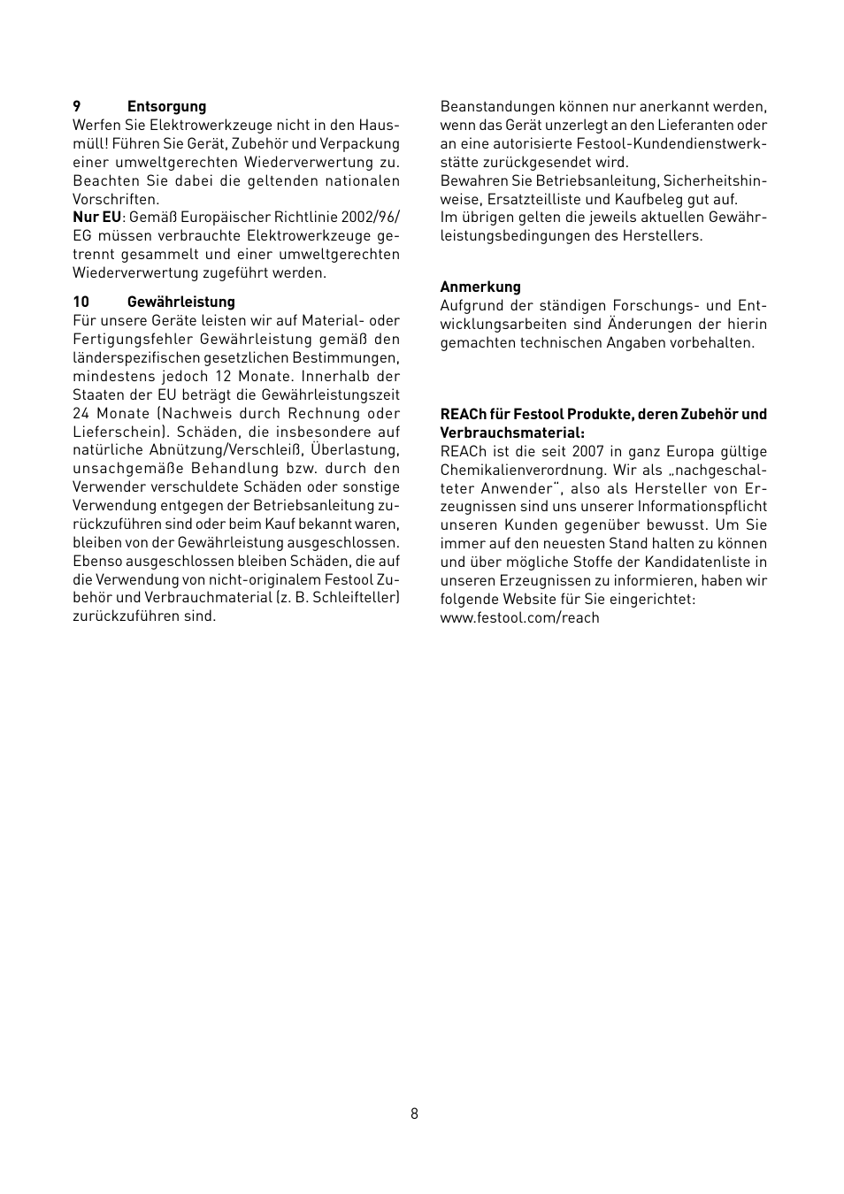 Festool PF 1200 E User Manual | Page 8 / 56