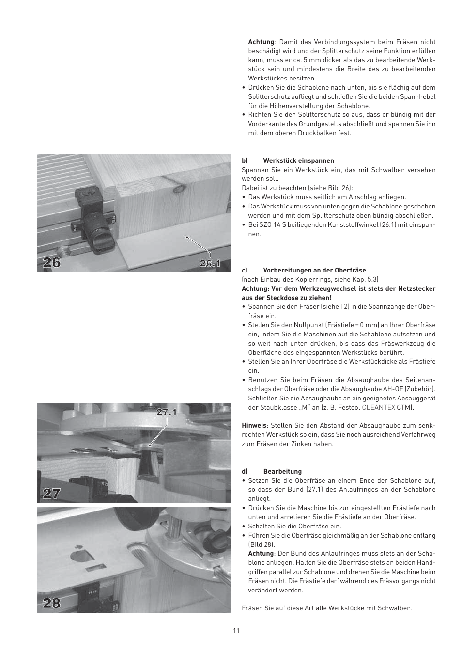 Festool VS 600 accessories User Manual | Page 11 / 144