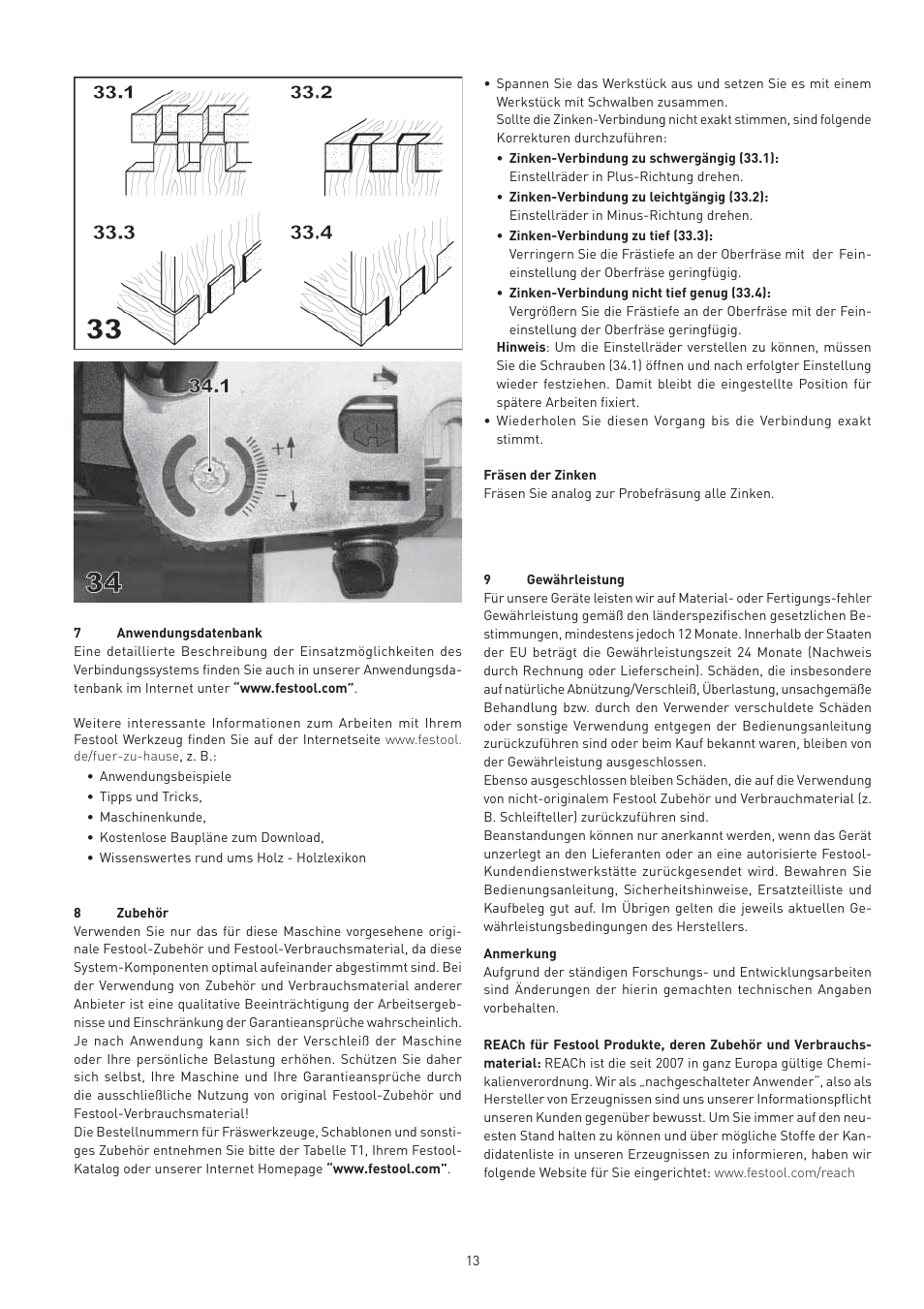 Festool VS 600 accessories User Manual | Page 13 / 144