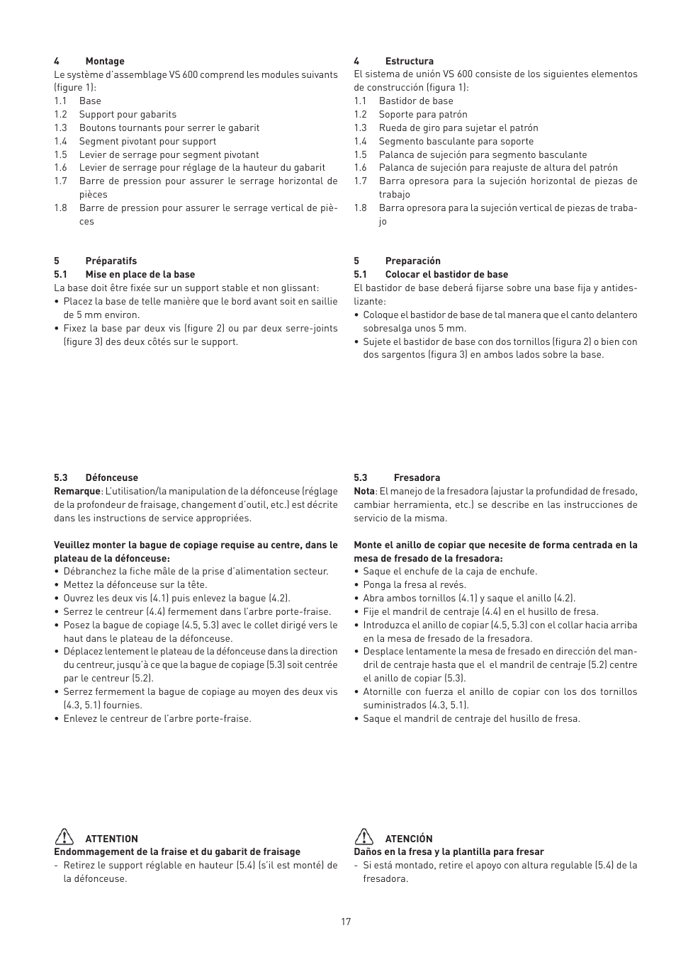 Festool VS 600 accessories User Manual | Page 17 / 144