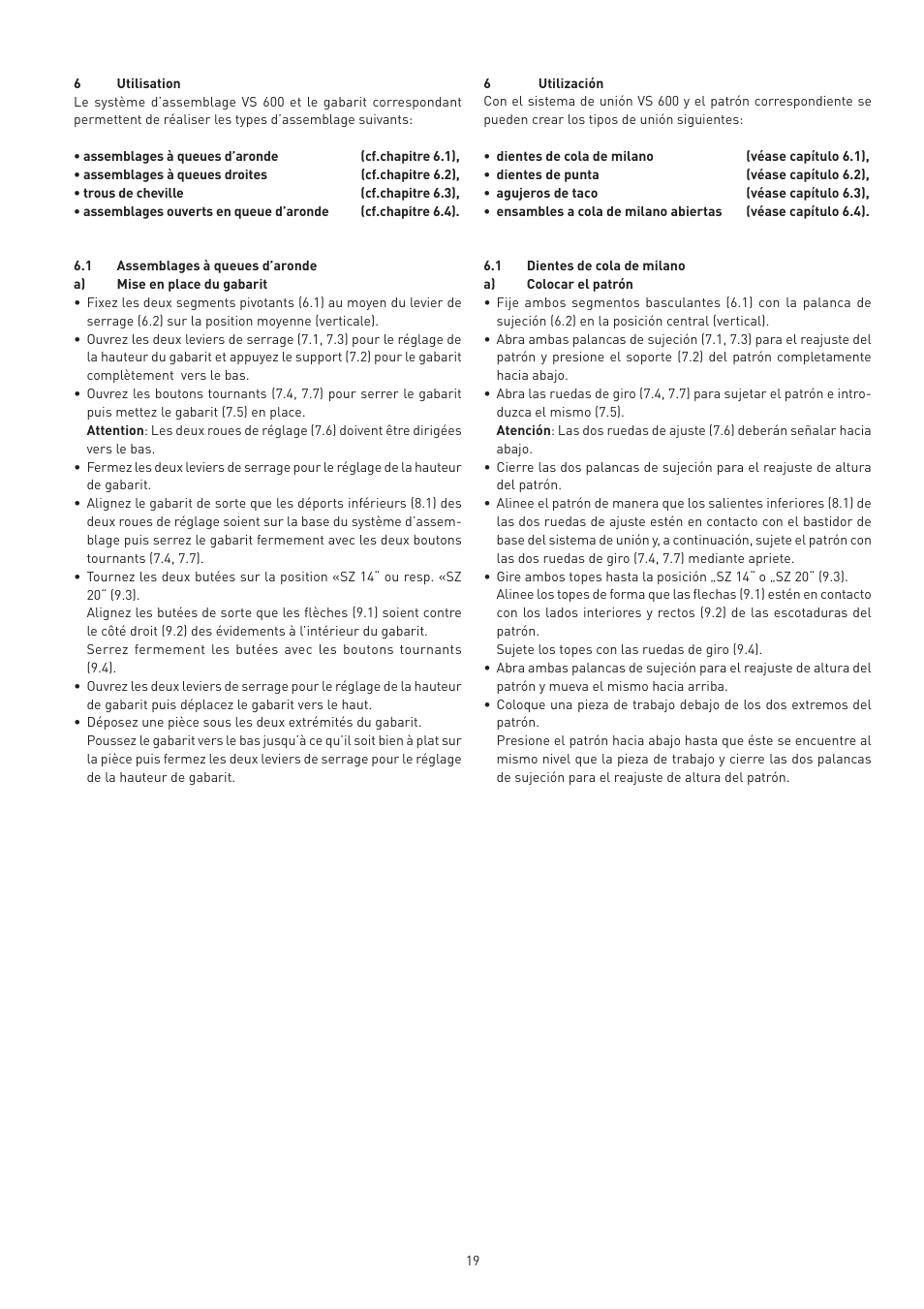 Festool VS 600 accessories User Manual | Page 19 / 144
