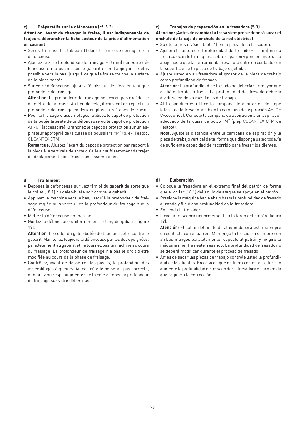 Festool VS 600 accessories User Manual | Page 27 / 144