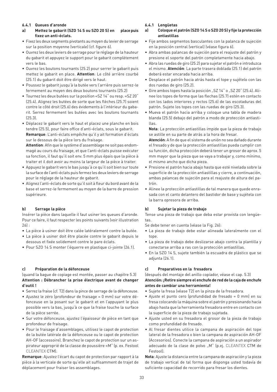 Festool VS 600 accessories User Manual | Page 33 / 144