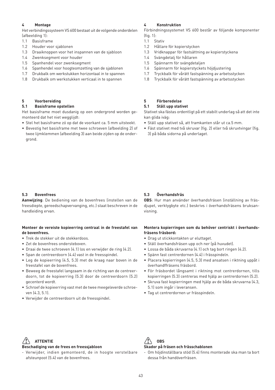 Festool VS 600 accessories User Manual | Page 43 / 144