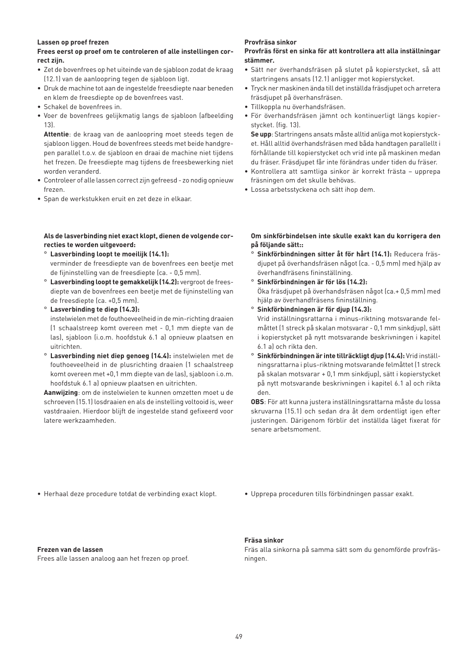 Festool VS 600 accessories User Manual | Page 49 / 144