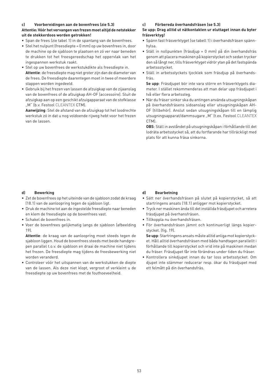 Festool VS 600 accessories User Manual | Page 53 / 144