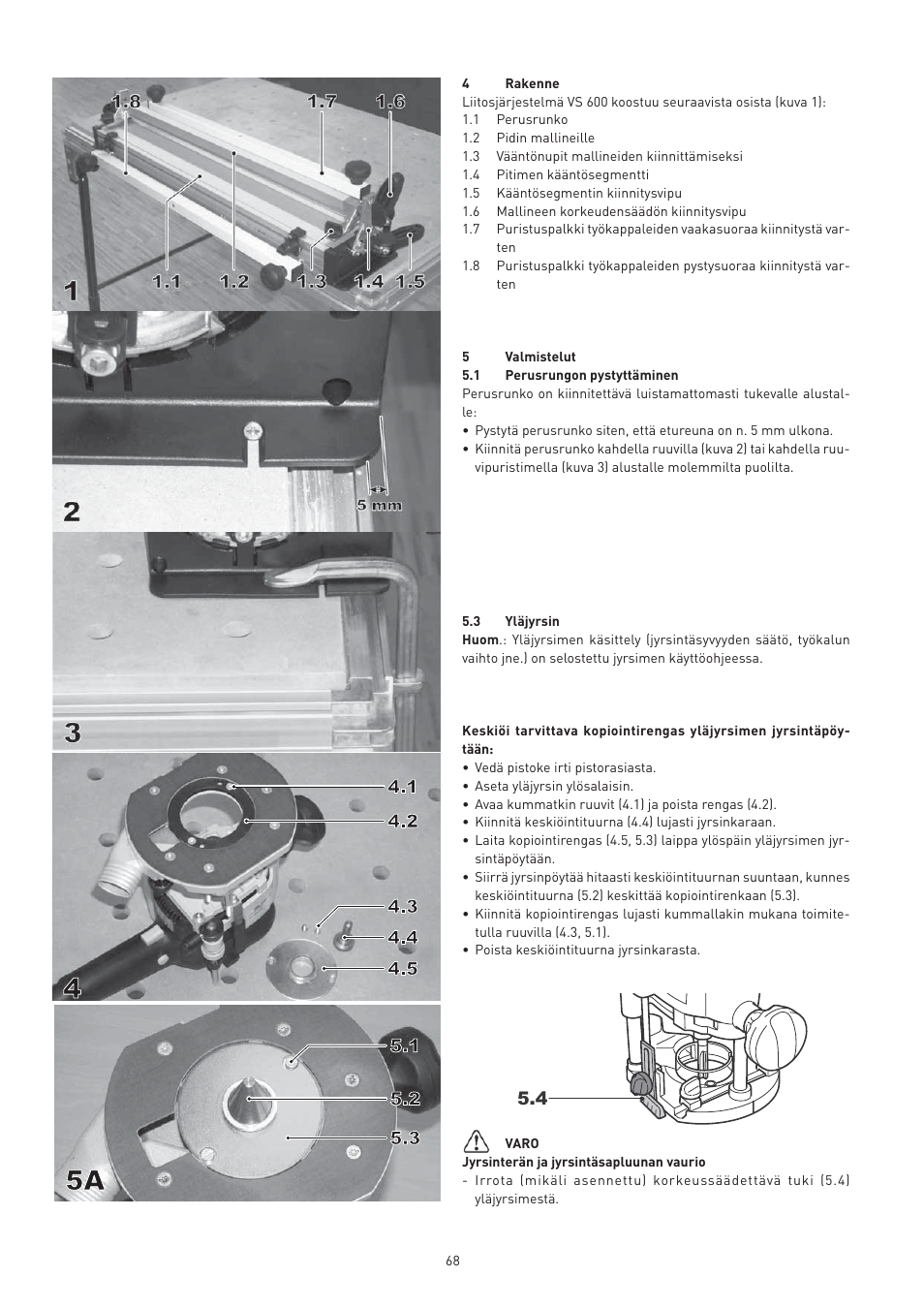 Festool VS 600 accessories User Manual | Page 68 / 144