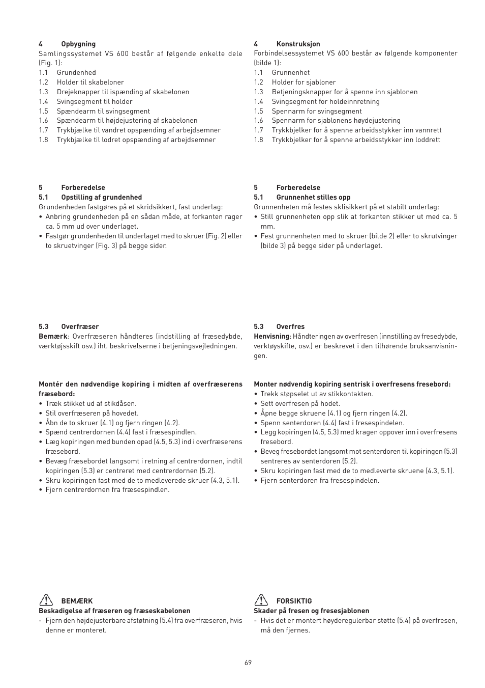 Festool VS 600 accessories User Manual | Page 69 / 144