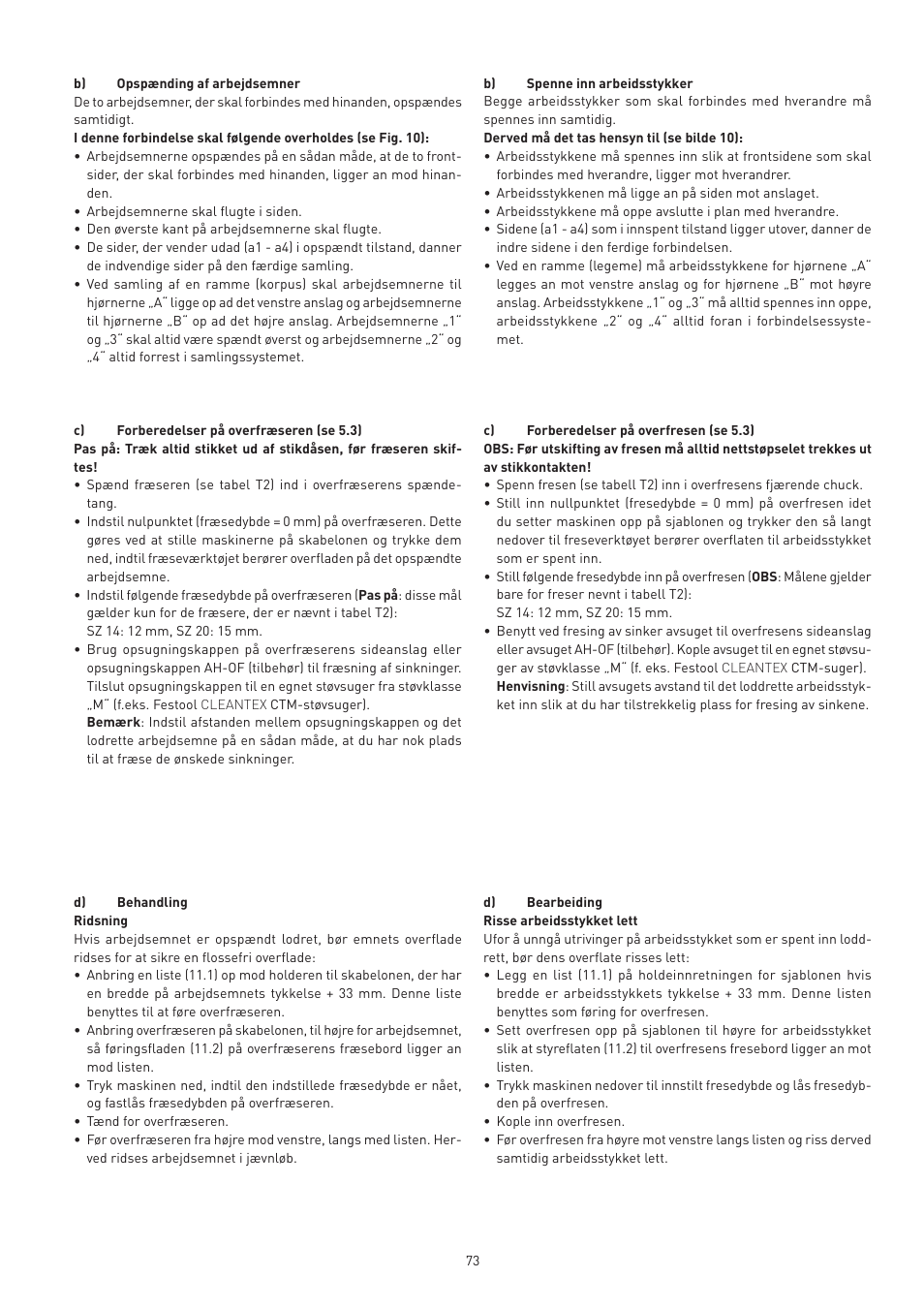 Festool VS 600 accessories User Manual | Page 73 / 144