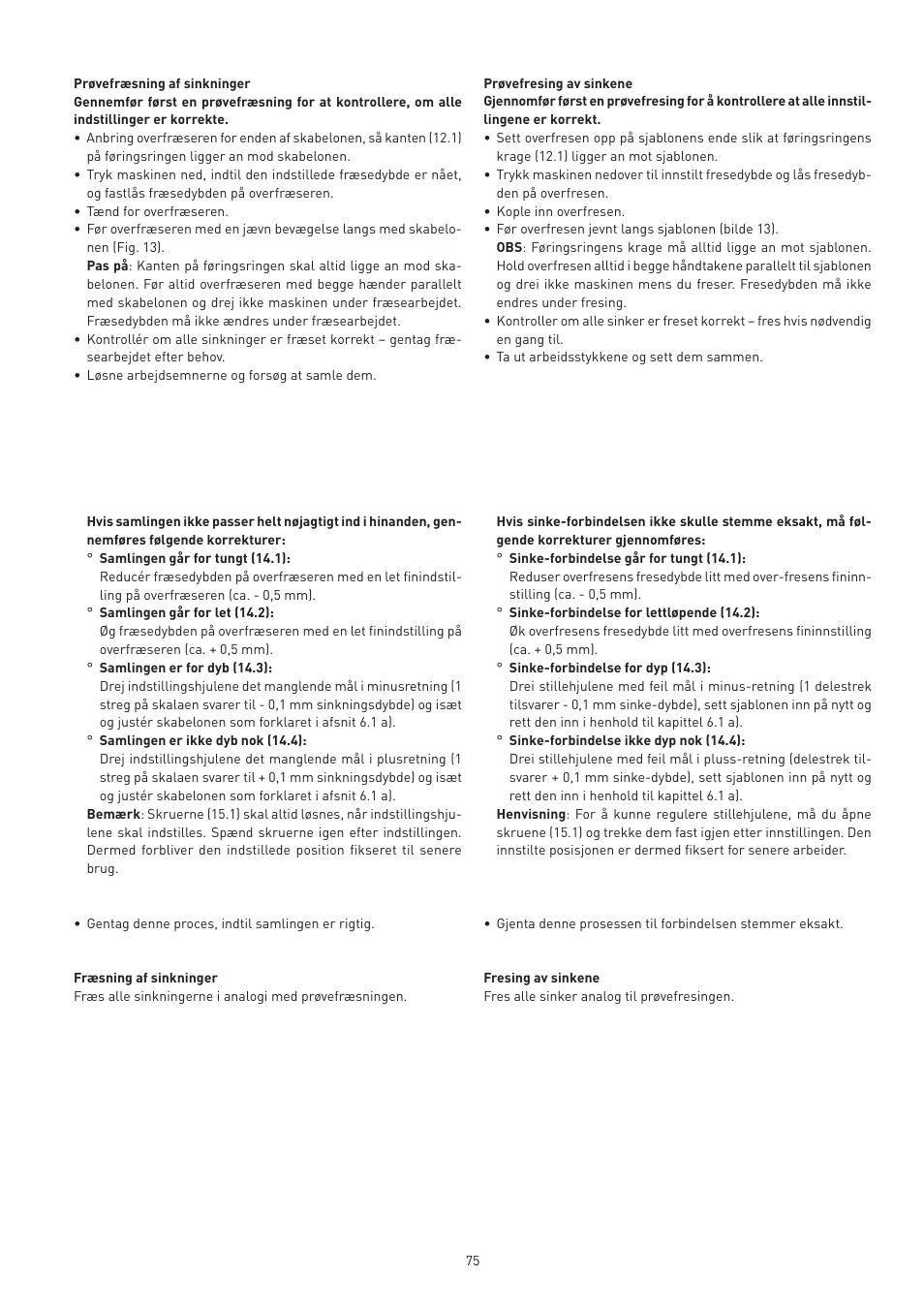 Festool VS 600 accessories User Manual | Page 75 / 144