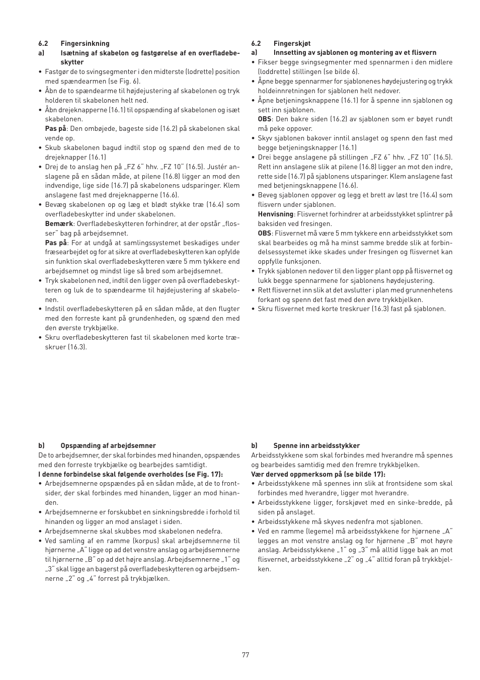 Festool VS 600 accessories User Manual | Page 77 / 144