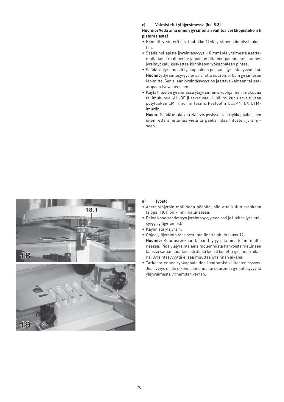 Festool VS 600 accessories User Manual | Page 78 / 144