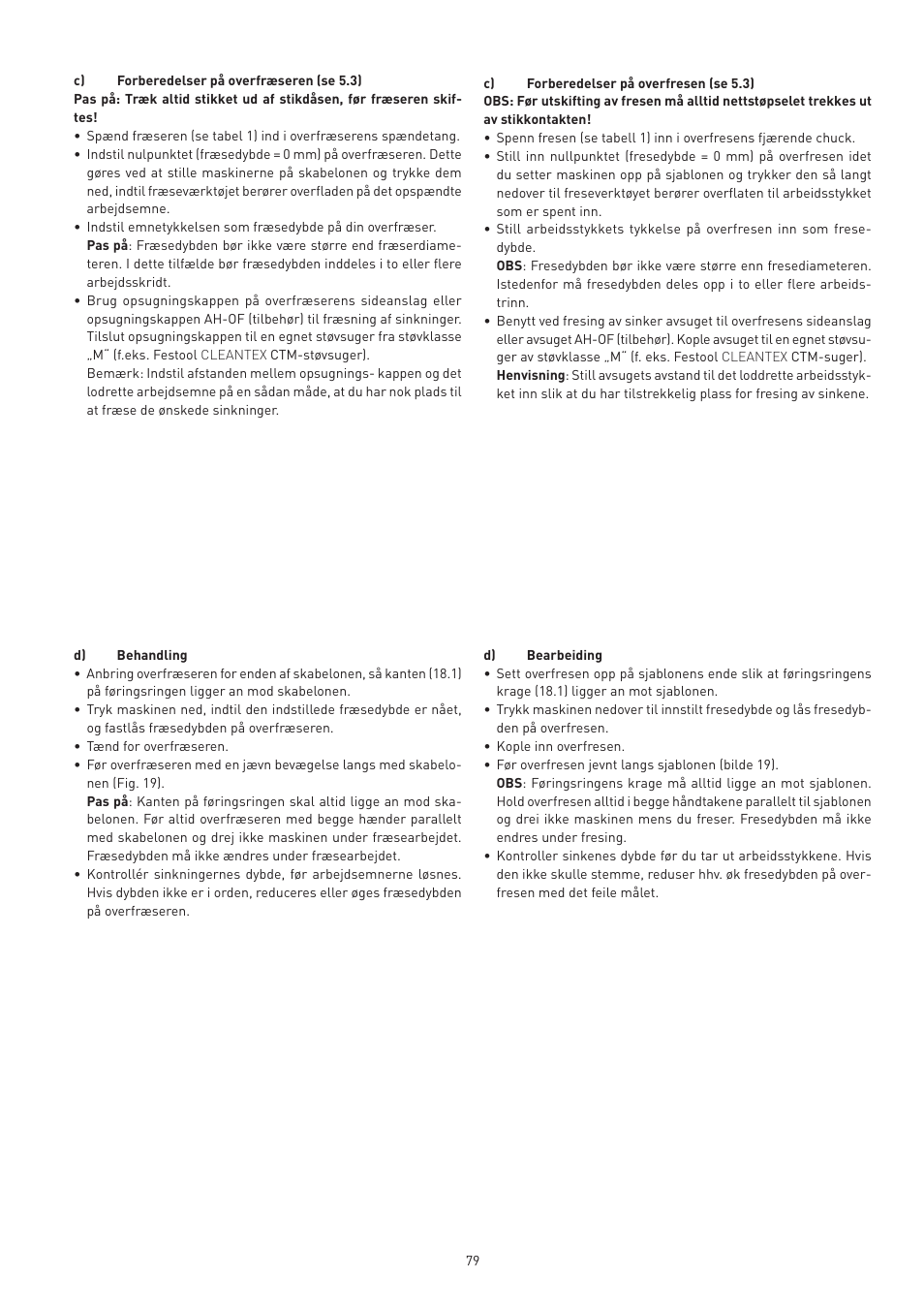 Festool VS 600 accessories User Manual | Page 79 / 144