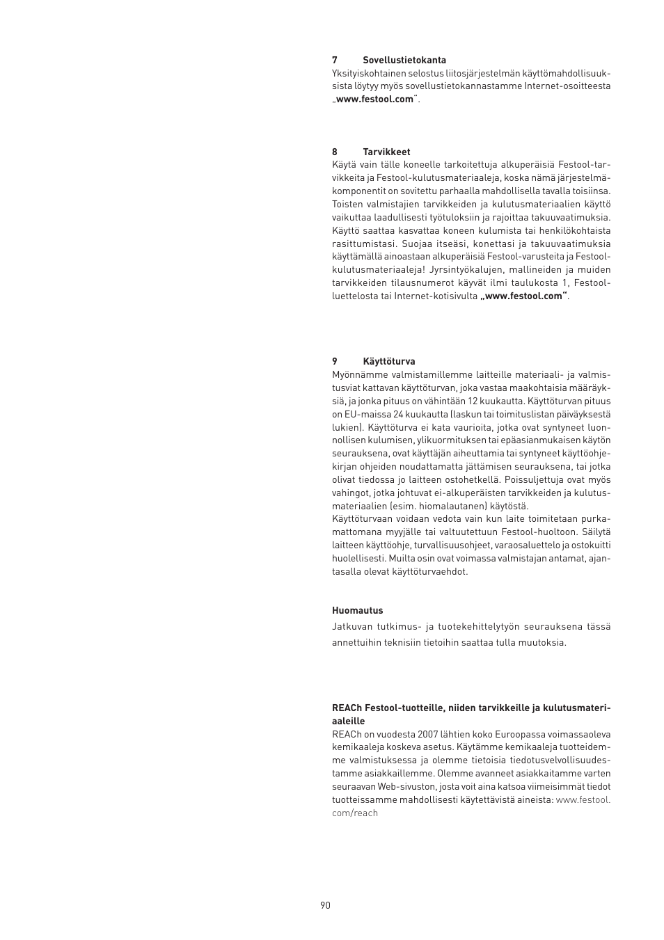 Festool VS 600 accessories User Manual | Page 90 / 144